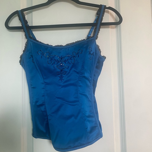 beautiful bustier blue and black lace - Picture 1 of 5